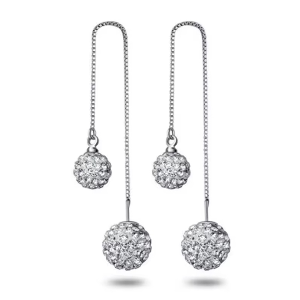 NEW! 925 Silver Drop Elegant Earrings. Luxury Long Earrings A3-145